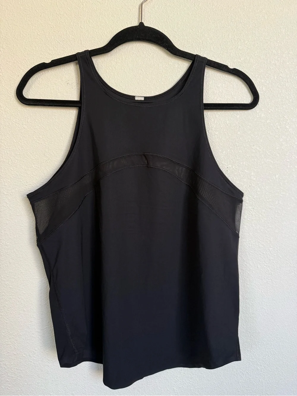 Lululemon Womens Black Mesh Panel Relaxed Yoga Workout Tank Top Estimated Size 8